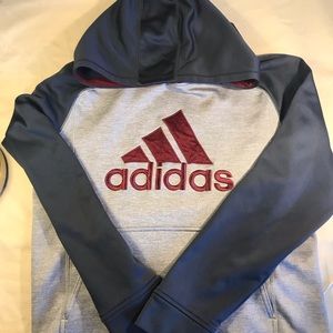 Adidas Hoodie Red/Blue/Grey Size Kids XL